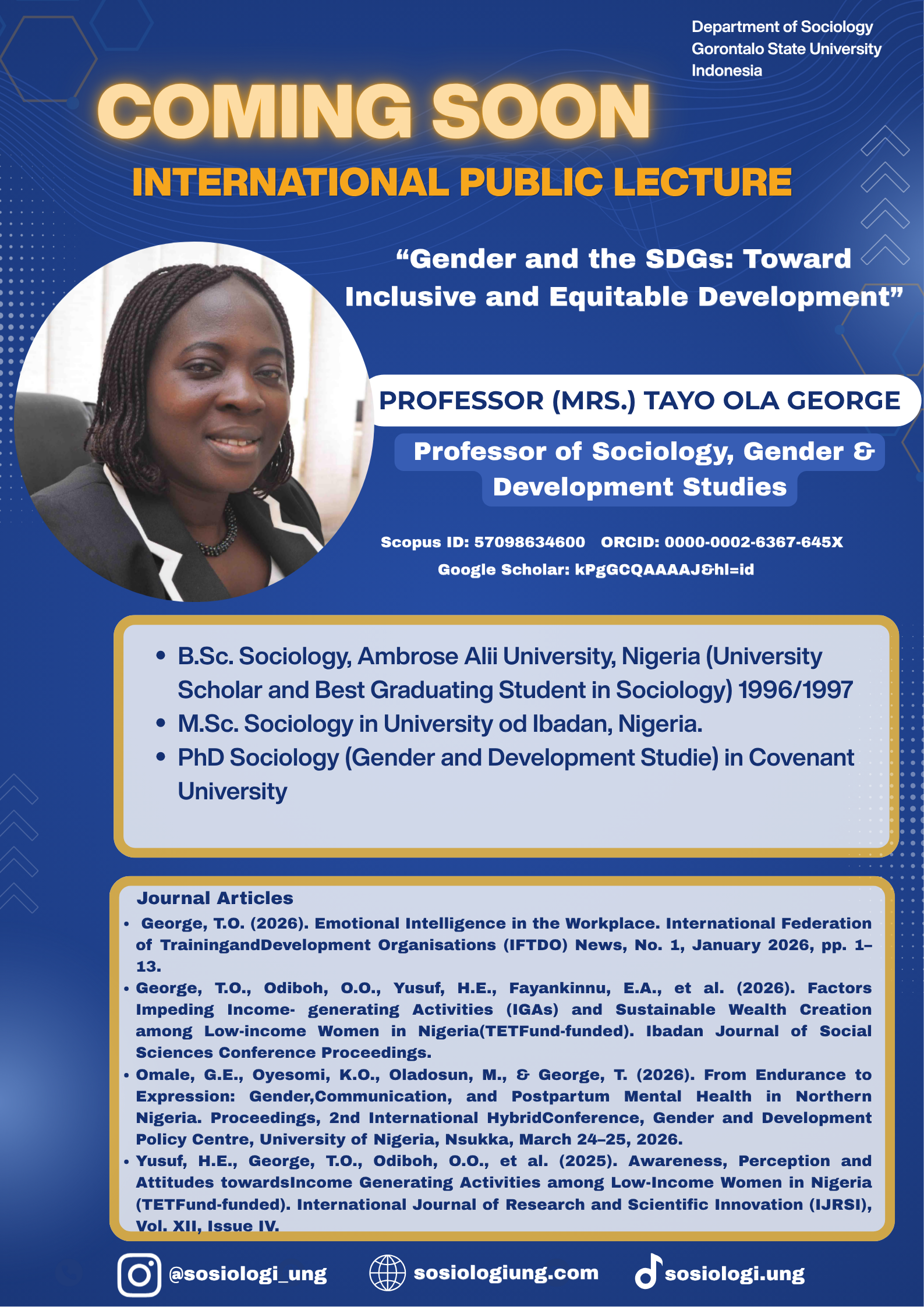 Coming Soon International Public Lecture